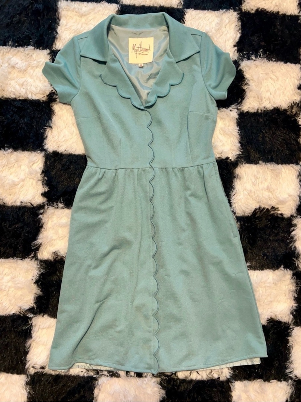 Adorable Mint Scallop-Front Dress